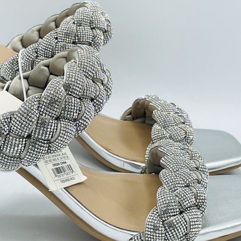 A New Day Shoes Womens Size 8.5 Silver High Heels Rhinestones Shiny Sparkling - Picture 4 of 12